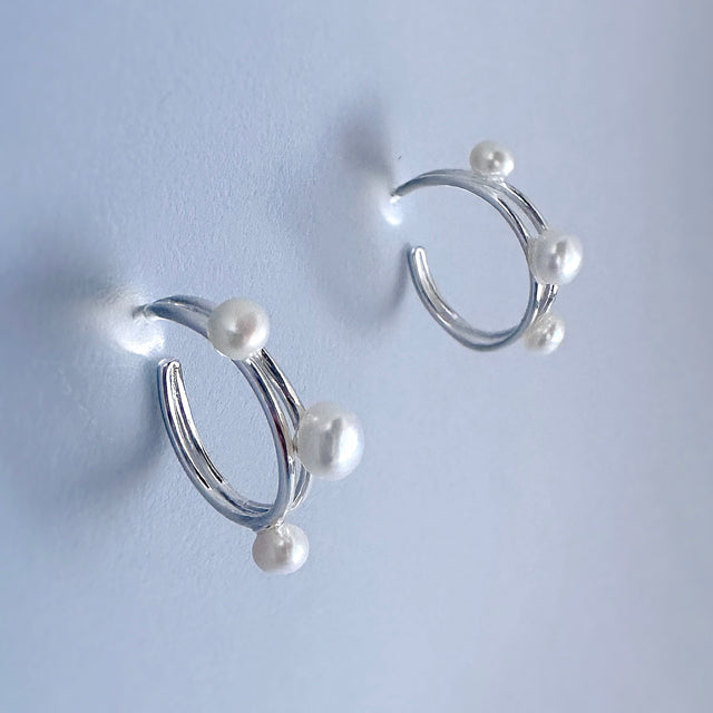 Amara Earrings - Freshwater Pearl & Sterling Silver
