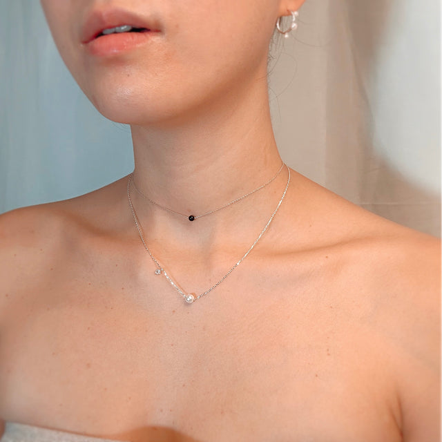 Luna Necklace - Swarovski Pearl & Sterling Silver