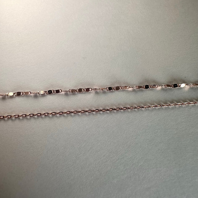 Dainty and beautiful rose gold tone sterling silver double chain bracelet